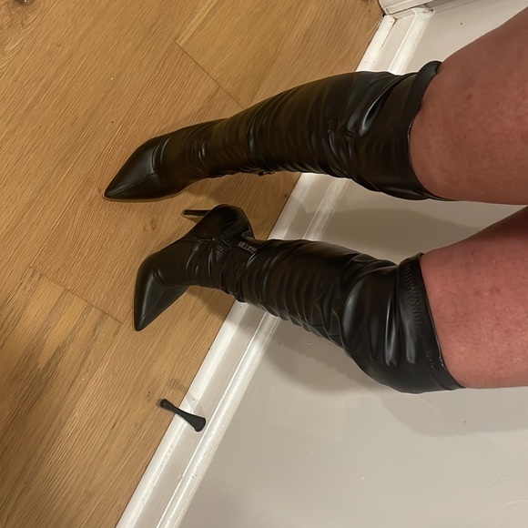 Pre-black Friday sale black thigh high leather boots - Picture 7 of 9